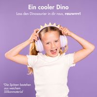imoshion Kabellose Kinderkopfhörer Dino LED Light - Dezibelbegrenzer - Mit AUX-Kabel - Lavender Lilac / Yellow