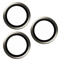 PanzerGlass Kameraprotektor Hoops Optic Rings für das Apple iPhone 15 Pro / 15 Pro Max - Natural Metal