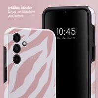 Selencia Vivid Tough Back Cover für das Samsung Galaxy A15 (5G/4G) - Colorful Zebra Old Pink