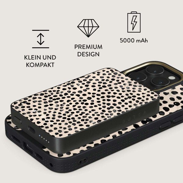 Burga Magnetische Powerbank 5.000 mAh - Geeignet für MagSafe und Qi2 - Mandel-Latte / Gunmetal