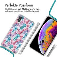 imoshion Design Hülle mit Band Apple iPhone X / Xs - Jellyfish Watercolor