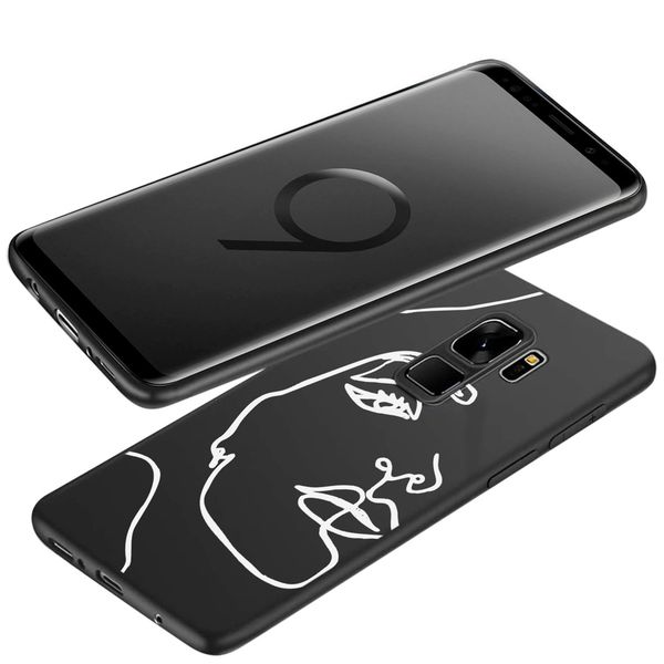 imoshion Design Hülle Samsung Galaxy S9 - Abstraktes Gesicht - Weiß