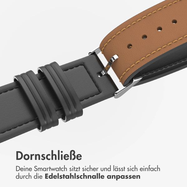 imoshion Modernes Lederarmband - Universelle 20 mm Verbindung - Schwarz