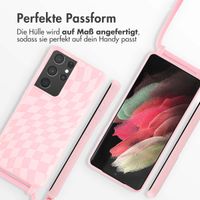 imoshion Silikonhülle design mit Band für das Samsung Galaxy S21 Ultra - Retro Pink