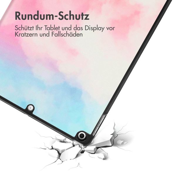 imoshion Design Trifold Klaphülle Apple iPad 9 (2021) 10.2 Zoll / iPad 8 (2020) 10.2 Zoll / iPad 7 (2019) 10.2 Zoll - Sky