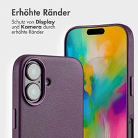 Accezz 2-in-1 Klapphülle aus Leder mit MagSafe Apple iPhone 16 - Heath Purple