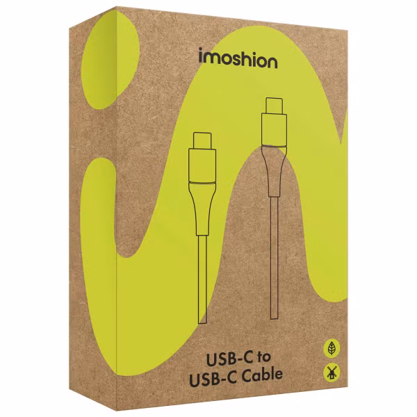 imoshion Braided USB-C-zu-USB-C Kabel- 2 Meter - Schwarz