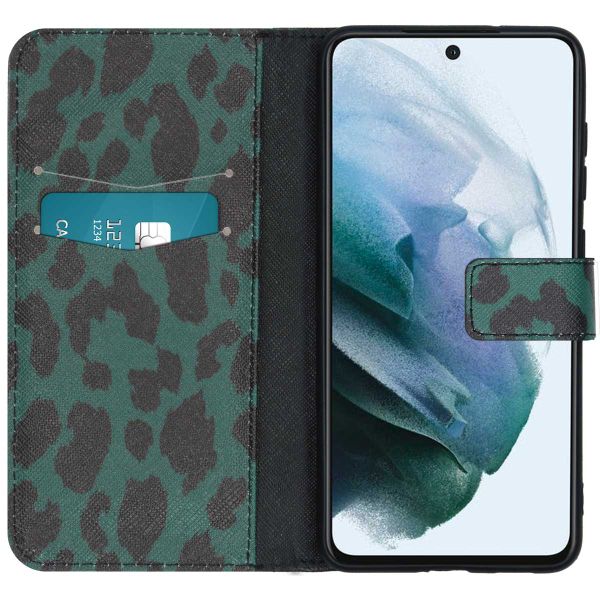 imoshion Design TPU Klapphülle Galaxy S21 FE - Green Leopard