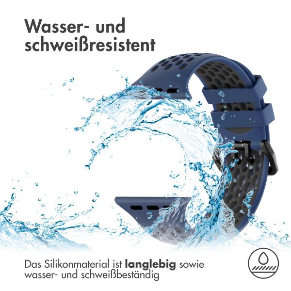 imoshion Silikonsportarmband Buckle für das Apple Watch Series 1 bis 11 / SE / Ultra (44/45/46/49 mm) - Blau / Schwarz