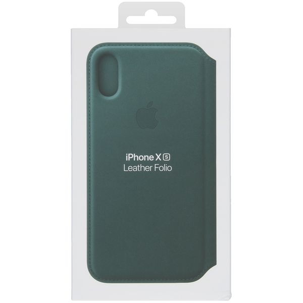 Apple Leather Folio Klapphülle Grün für das Apple iPhone Xs / X