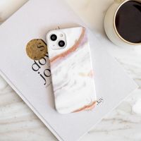 Selencia Aurora Fashion Back Case Apple iPhone 15 Pro Max - Powder White Marble