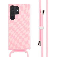 imoshion Silikonhülle design mit Band für das Samsung Galaxy S23 Ultra - Retro Pink