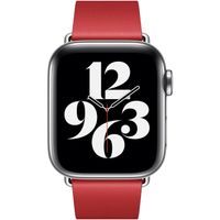 Apple Leather Band Modern Buckle für das  Apple Watch Series 1 t/m 9 / SE (38/40/41 mm) | Series 10 / 11 (42 mm) - Größe L - Scarlet Red
