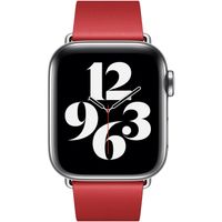 Apple Leather Band Modern Buckle für die Apple Watch Series 1 bis 9 / SE (38/40/41 mm) | Series 10 (42 mm) - Größe L - Scarlet