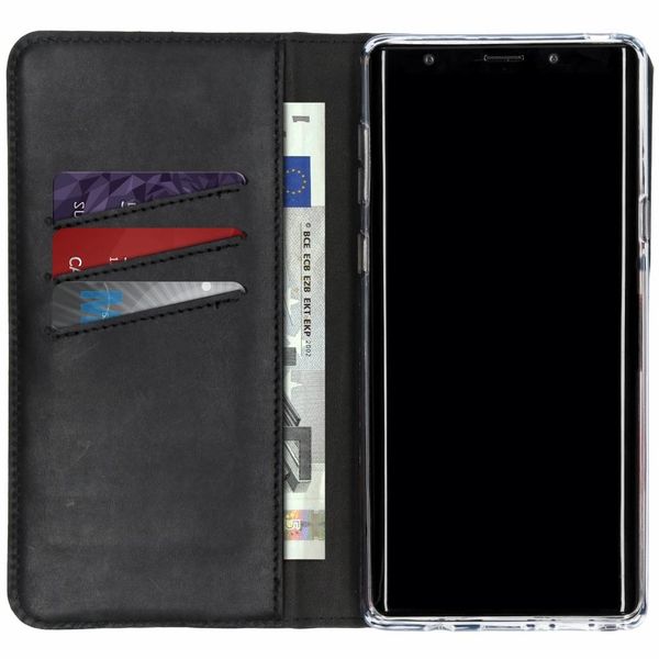 Selencia Echtleder Klapphülle für das Samsung Galaxy Note 9 - Schwarz