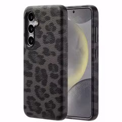 Selencia Sabi Backcover Leopardenmuster mit MagSafe Samsung Galaxy S24 - Midnight Black