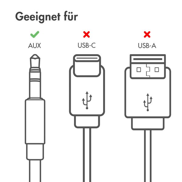 imoshion ﻿AUX-Kabel - 3,5 mm/Kabel für Audiobuchse- Stecker auf Stecker - 1 Meter - Weiß