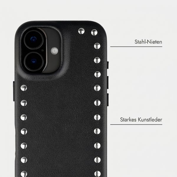 Selencia Studs Backcover mit MagSafe Apple iPhone 16 - Velvet Black