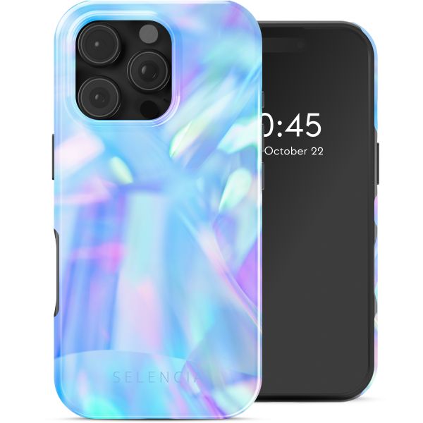 Selencia Vivid Tough Back Cover mit MagSafe für das iPhone 16 Pro Max - Holographic Blue Dream