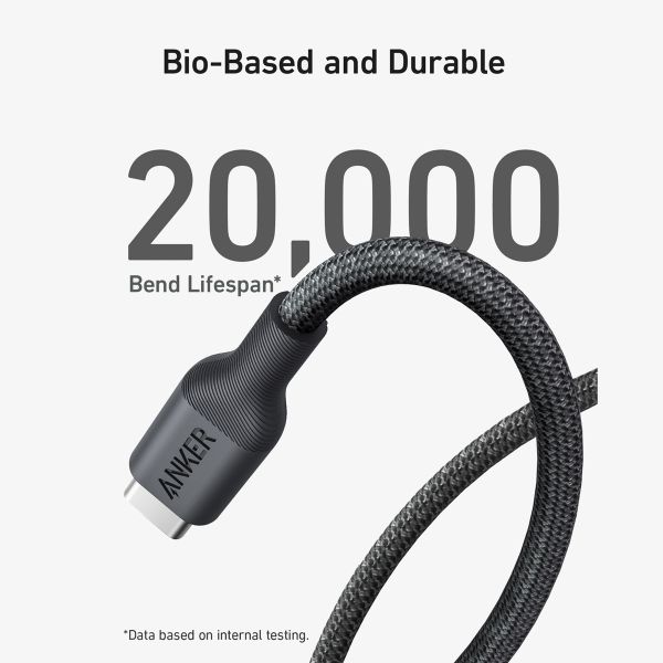 Anker 544 USB-C zu USB-C Kabel - Bio-Basiert - 140 Watt - 0,9 Meter - Schwarz