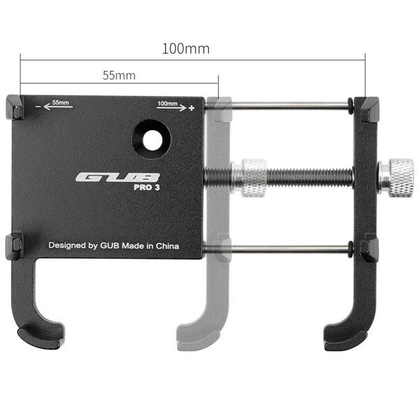 GUB Pro 3 Handyhalterung für Fahrrad und Motorrad – verstellbar – universell – Aluminium – schwarz