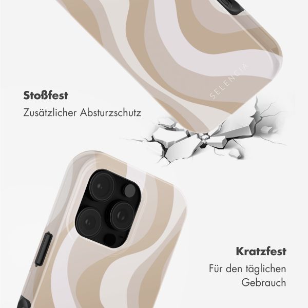 Selencia Vivid Tough Back Cover mit MagSafe für das iPhone 16 Pro - Desert Waves Beige