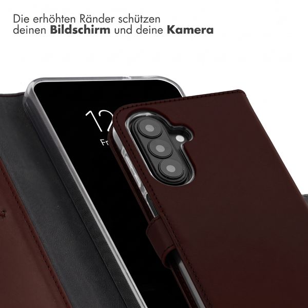 Selencia Echtleder Klapphülle Samsung Galaxy A27 (5G) - Dunkelbraun