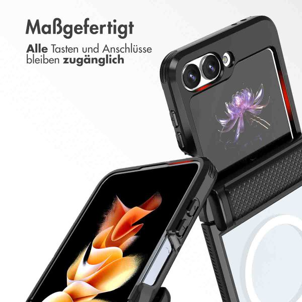 imoshion ﻿Rugged Clear Back Cover mit MagSafe für das Samsung Galaxy Z Flip 6 - Schwarz