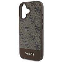 Guess Bottom Stripe 4G Back Cover für das Apple iPhone 16 - Braun
