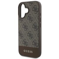 Guess Bottom Stripe 4G Back Cover für das iPhone 16 - Braun