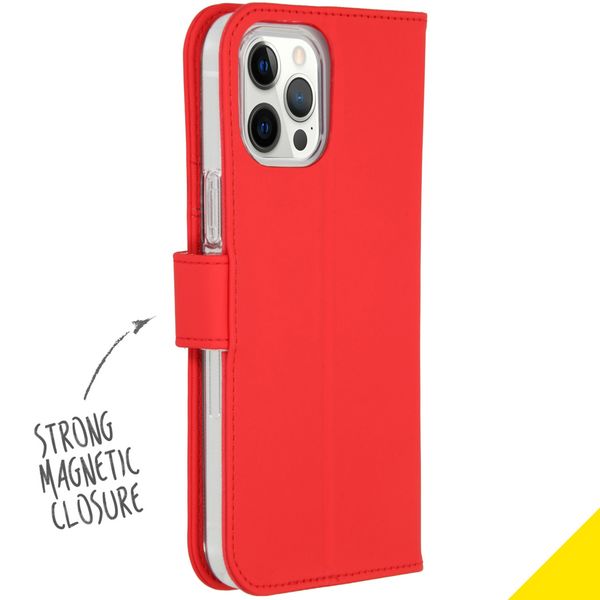 Accezz Wallet TPU Klapphülle Apple iPhone 12 Pro Max - Rot