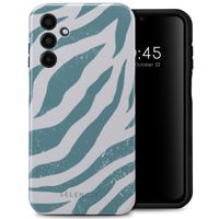 Selencia Vivid Tough Back Cover für das Samsung Galaxy A15 (5G/4G) - Colorful Zebra Pine Blue