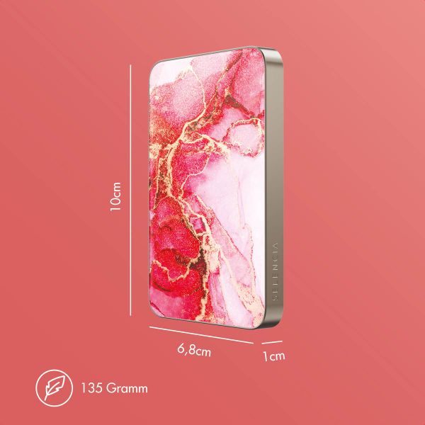 Selencia Vivid Powerbank 5.000 mAh - MagSafe und Qi2 - Desert Gold / Rosy Marble