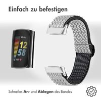 imoshion Elastische Nylonarmband für das Fitbit Charge 5 / Charge 6 - Weiß