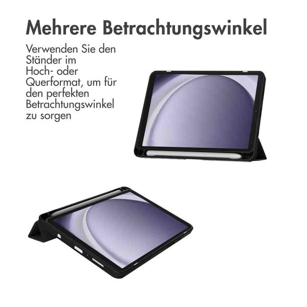 imoshion Trifold Hardcase Klapphülle Samsung Galaxy Tab A9 8.7 Zoll - Schwarz