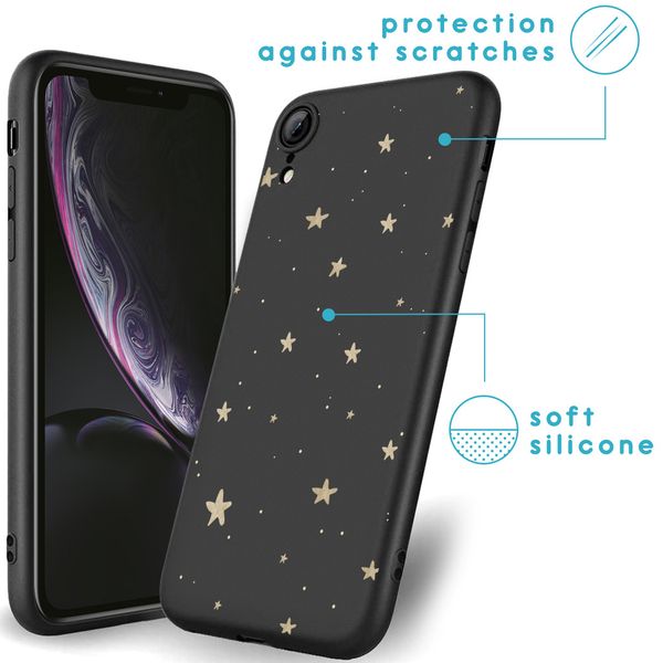 imoshion Design Hülle für das iPhone Xr - Sterne / Schwarz