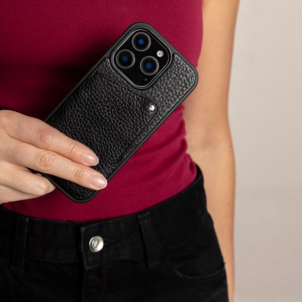 Selencia Riva Back Cover mit Kartenfach Samsung Galaxy S26 - Schwarz