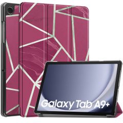 imoshion Design Trifold Klapphülle für das Samsung Galaxy Tab A9 Plus - Bordeaux Graphic