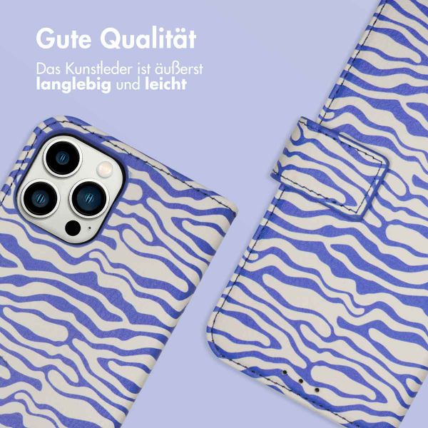 imoshion ﻿Design Klapphülle für das iPhone 12 (Pro) - White Blue Stripes