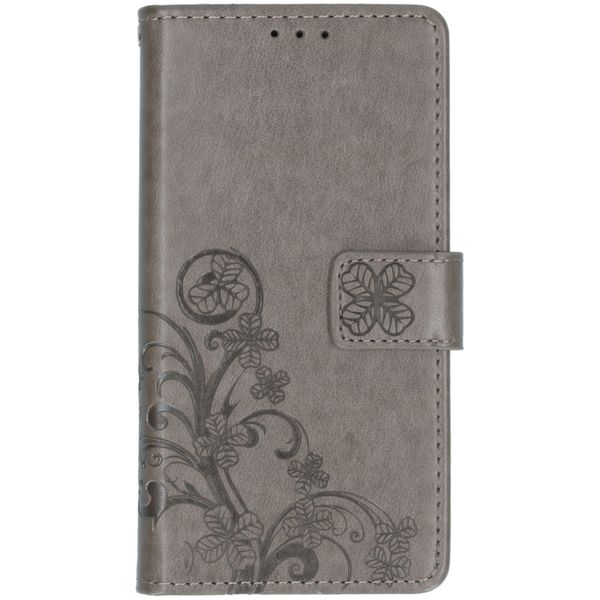 Kleeblumen Klapphülle Grau Alcatel 1S (2019)