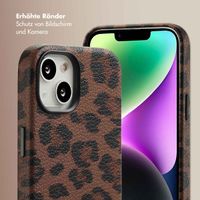 Selencia Sabi Backcover Leopardenmuster mit MagSafe Apple iPhone 14 - Mocha Brown