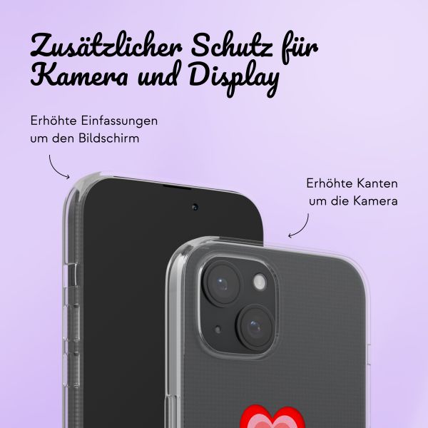 Personalisierte Hülle mit Herz iPhone 14 - Transparent