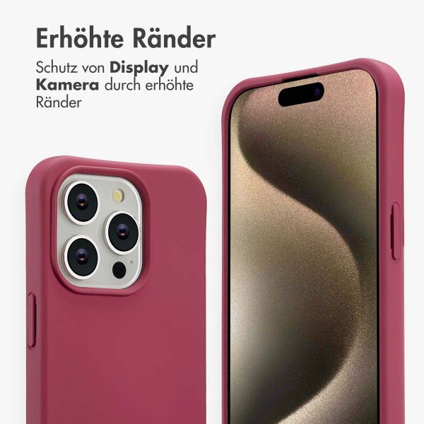 imoshion Color Backcover mit abnehmbarem Handykette und MagSafe Apple iPhone 15 Pro - Raspberry