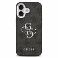 Guess 4G Metal Logo Back Cover Apple iPhone 17 - Silver Edge - Black