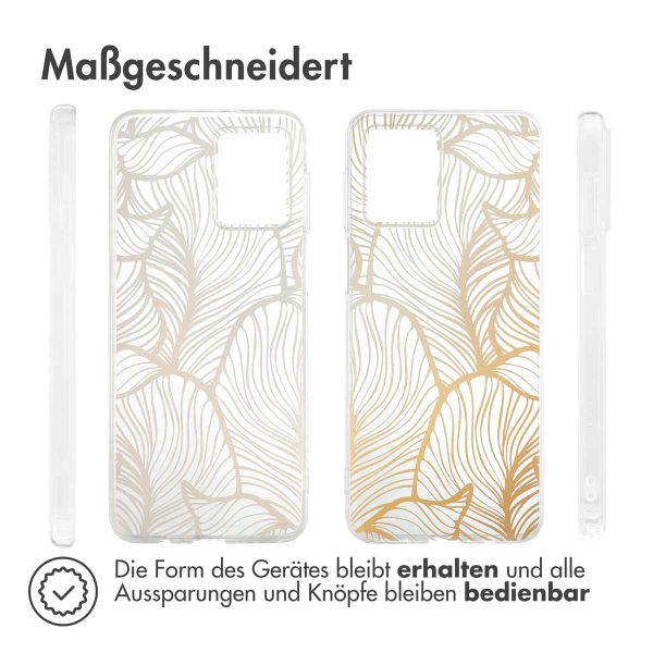 imoshion Design Hülle Motorola Moto G54 - Golden Leaves Transparent