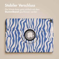 imoshion 360° drehbare Design Klapphülle Apple iPad 6 (2018) 9.7 Zoll / iPad 5 (2017) 9.7 Zoll - White Blue Stripes