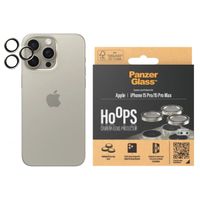 PanzerGlass Kameraprotektor Hoops Optic Rings für das Apple iPhone 15 Pro / 15 Pro Max - Natural Metal