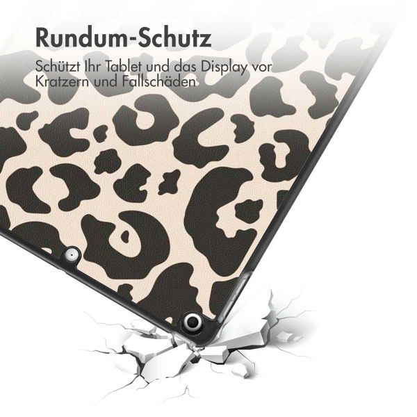 imoshion Design Trifold Klaphülle Apple iPad 9 (2021) 10.2 Zoll / iPad 8 (2020) 10.2 Zoll / iPad 7 (2019) 10.2 Zoll - Leopard