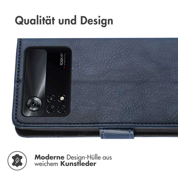 imoshion Luxuriöse Klapphülle Xiaomi Poco X4 Pro 5G - Dunkelblau