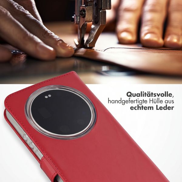 Selencia Echtleder Klapphülle Xiaomi 17 Ultra - Rot